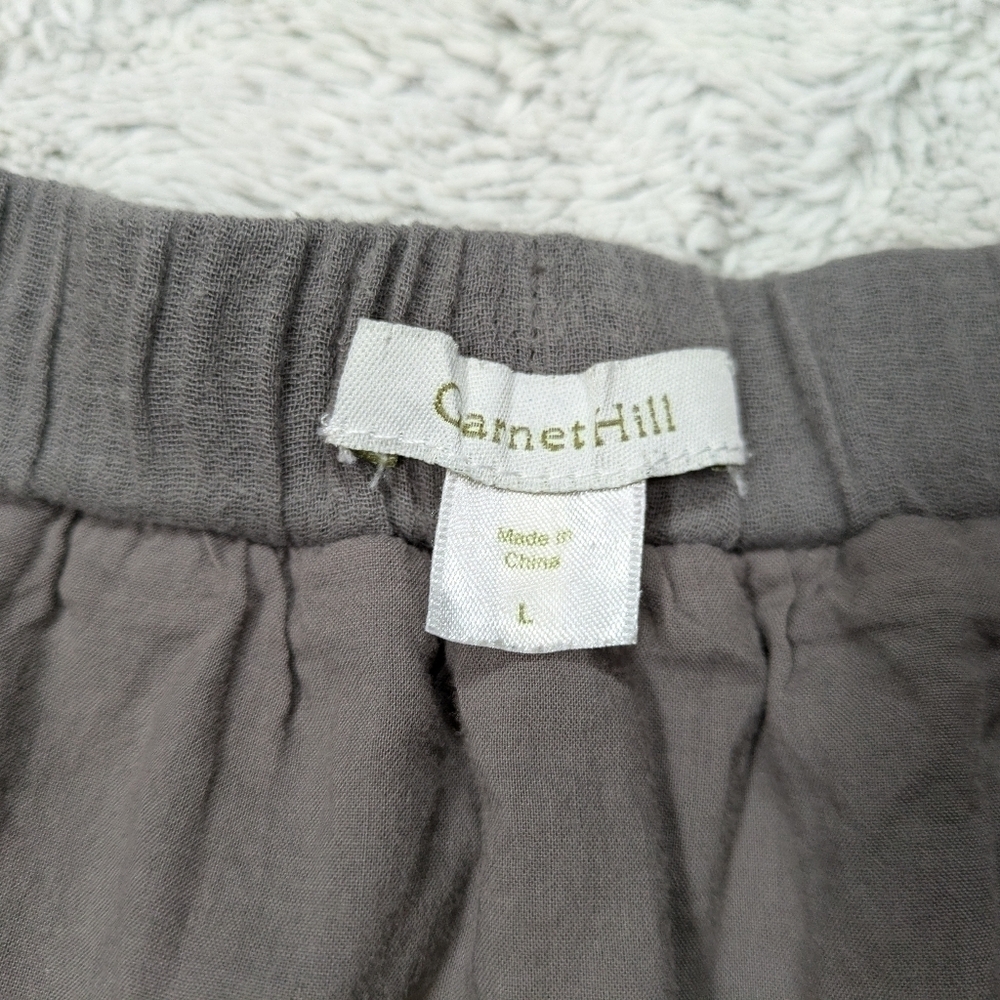 Garnet Hill Skirt Women's L Gray Floral Embroidered Mini Ruffle Lined Boho - Picture 5 of 8